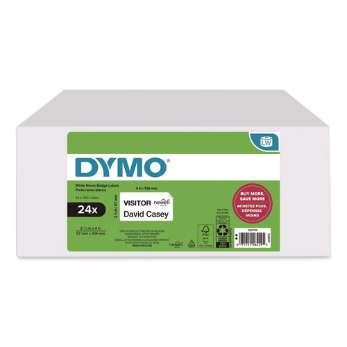 Labelwriter Shipping Labels, 9.68" X 12.81", White, 250 Labels/roll, 24 Rolls/box