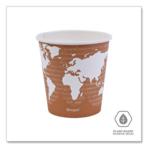 World Art Renewable And Compostable Hot Cups, 10 Oz, Gray, 50/pack, 20 Packs/carton