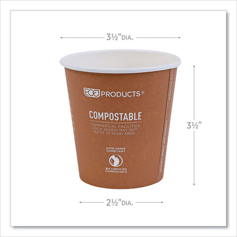 World Art Renewable And Compostable Hot Cups, 10 Oz, Gray, 50/pack, 20 Packs/carton