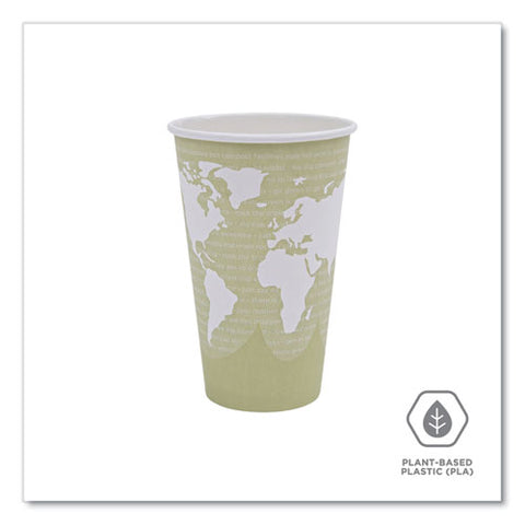 World Art Renewable And Compostable Hot Cups, 16 Oz, Moss, 50/pack