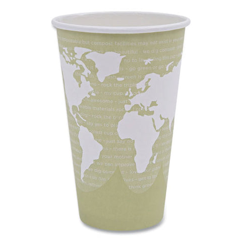 World Art Renewable And Compostable Hot Cups, 16 Oz, Moss, 50/pack