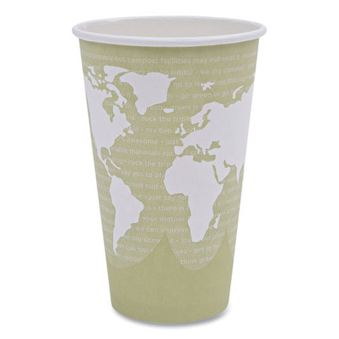 World Art Renewable And Compostable Hot Cups, 16 Oz, Tan, 50/pack, 20 Packs/carton