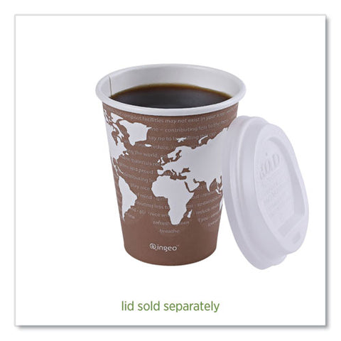 World Art Renewable And Compostable Hot Cups, 8 Oz, Brown/white, 50/pack