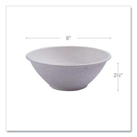 Vanguard Renewable And Compostable Sugarcane Bowls, 32 Oz, White, 400/carton