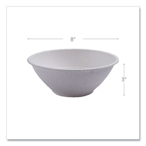 Vanguard Renewable And Compostable Sugarcane Bowls, 40 Oz, White, 400/carton