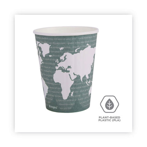 World Art Renewable And Compostable Insulated Hot Cups, 12 Oz, Brown/white, 40/pack, 15 Packs/carton