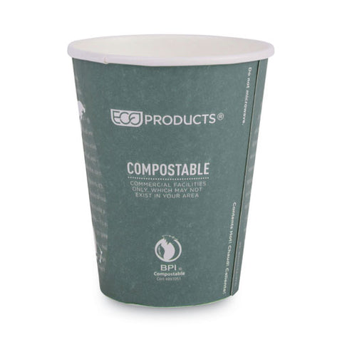 World Art Renewable And Compostable Insulated Hot Cups, 12 Oz, Brown/white, 40/pack, 15 Packs/carton