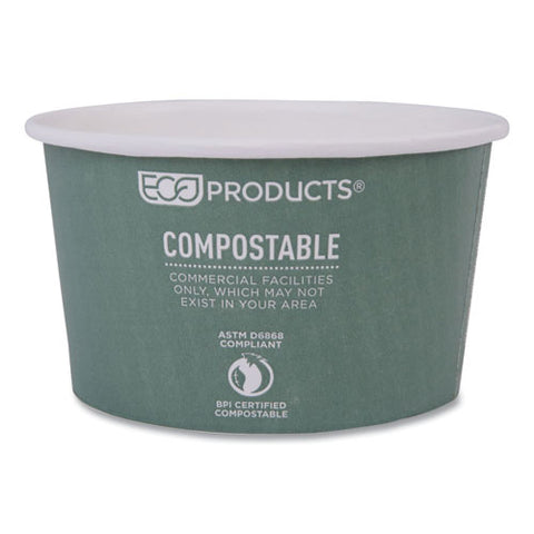 World Art Renewable And Compostable Food Container, 12 Oz, 4.05 Diameter X 2.5 H, Green, Paper, 25/pack, 20 Packs/carton