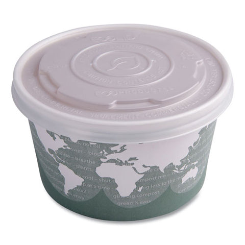 World Art Renewable And Compostable Food Container, 12 Oz, 4.05 Diameter X 2.5 H, Green, Paper, 25/pack, 20 Packs/carton