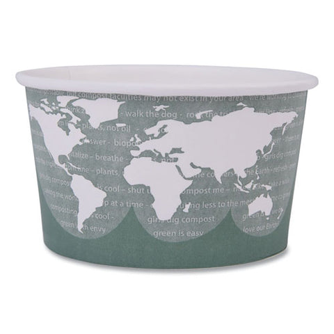 World Art Renewable And Compostable Food Container, 12 Oz, 4.05 Diameter X 2.5 H, Green, Paper, 25/pack, 20 Packs/carton