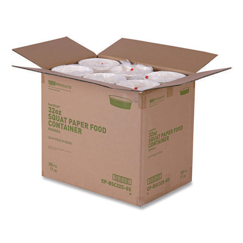 Greenstripe Paper Food Containers, 7.28" Dia X, 2.48", White, 300/carton