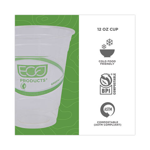 Greenstripe Renewable And Compostable Cold Cups, 12 Oz, Clear, 50/pack