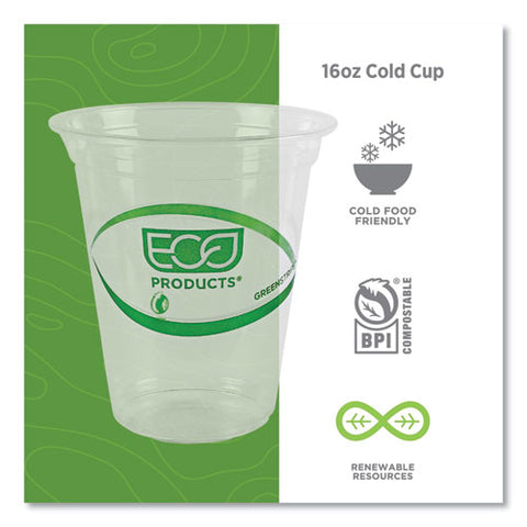 Greenstripe Renewable And Compostable Cold Cups Convenience Pack, 16 Oz, Clear, 50/pack