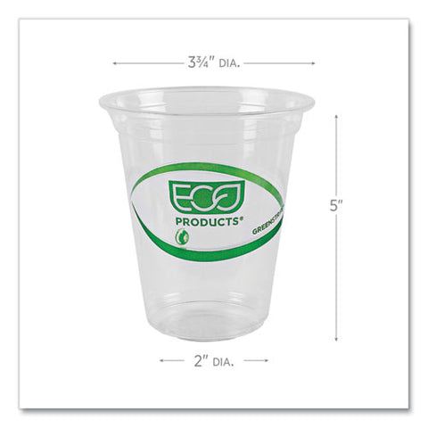 Greenstripe Renewable And Compostable Cold Cups Convenience Pack, 16 Oz, Clear, 50/pack