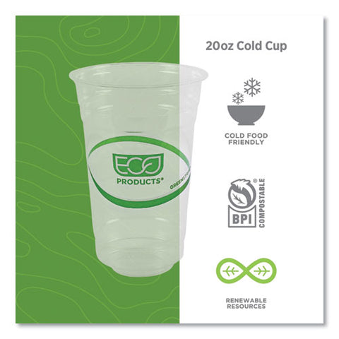 Greenstripe Renewable And Compostable Cold Cups, 20 Oz, Clear, 50/pack, 20 Packs/carton