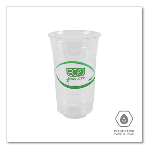 Greenstripe Renewable And Compostable Pla Cold Cups, 24 Oz, Clear, 50/pack, 20 Packs/carton