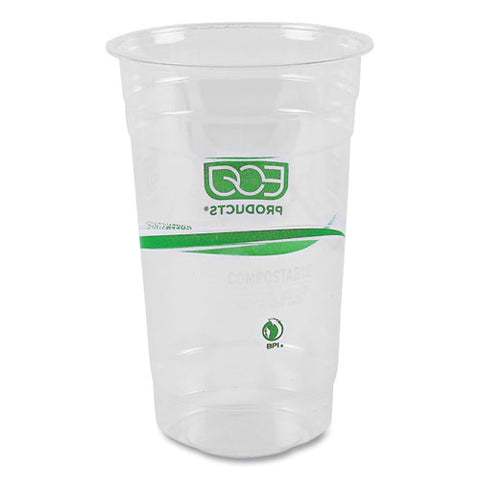 Greenstripe Renewable And Compostable Pla Cold Cups, 24 Oz, Clear, 50/pack, 20 Packs/carton