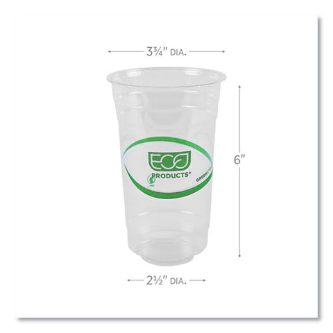 Greenstripe Renewable And Compostable Pla Cold Cups, 24 Oz, Clear, 50/pack, 20 Packs/carton