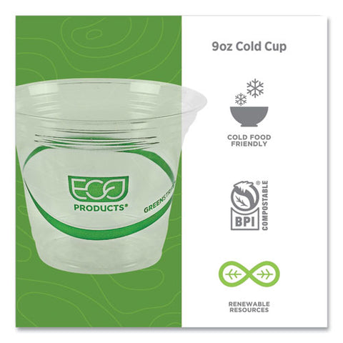 Greenstripe Renewable And Compostable Cold Cups, 9 Oz, Clear, 50/pack, 20 Packs/carton