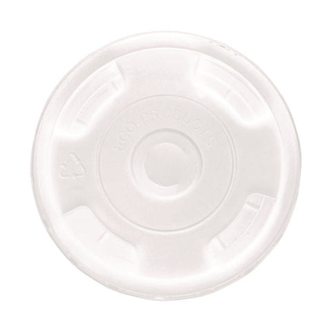 Bluestripe Recycled Content Cold Cup Flat Lids, Fits 9 Oz To 24 Oz Cups, Clear, 100/pack, 10 Packs/carton