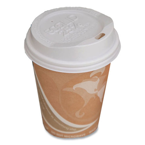 Ecolid 25% Recycled Content Hot Cup Lid, White, Fits 8 Oz Hot Cups, 100/pack, 10 Packs/carton