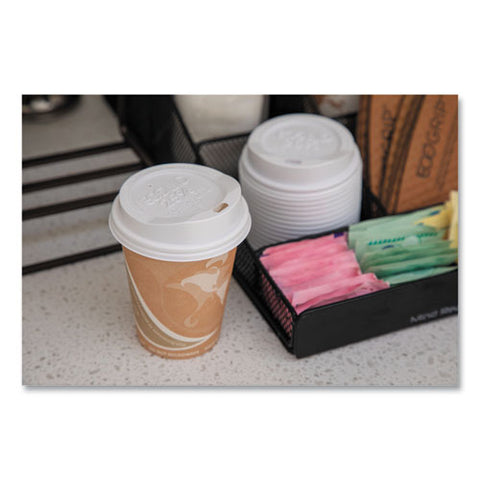 Ecolid 25% Recycled Content Hot Cup Lid, White, Fits 8 Oz Hot Cups, 100/pack, 10 Packs/carton