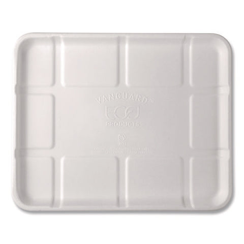 Meat And Produce Food Trays, 10.52 X 8.5 X 0.5, White, Sugarcane Fiber, 300/carton