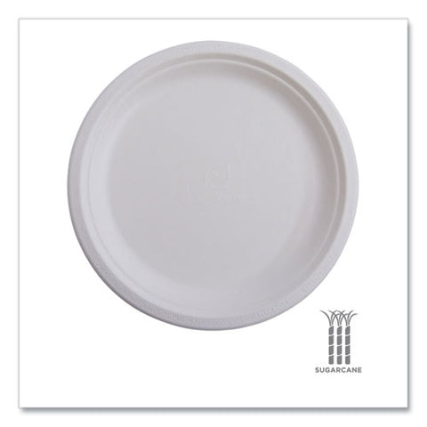 Renewable Molded Fiber Plates, 6" Dia, Natural White, 1,000/carton