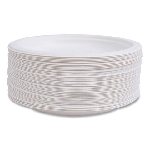 Renewable Molded Fiber Plates, 6" Dia, Natural White, 1,000/carton