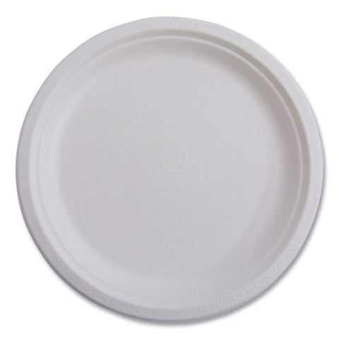 Renewable Molded Fiber Plates, 6" Dia, Natural White, 1,000/carton