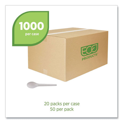 Plantware Compostable Cutlery, Spoon, 6", White, 1,000/carton