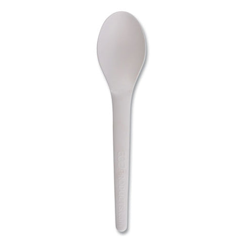 Plantware Compostable Cutlery, Spoon, 6", White, 1,000/carton