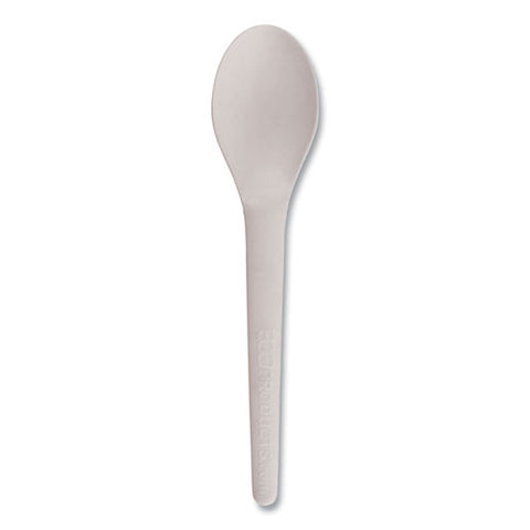 Plantware Compostable Cutlery, Spoon, 6", Pearl White, 50/pack, 20 Pack/carton