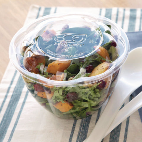 Salad Bowls, 48 Oz, 6.69" Diameter X 4.38"h, Clear, Plastic, 300/carton