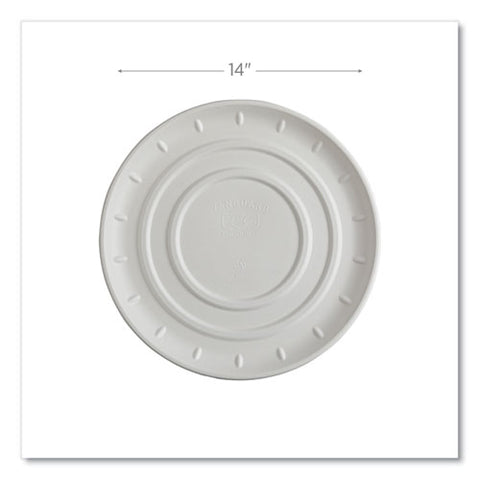 Vanguard Molded Fiber Pizza Tray, 14" Diameter, White, Sugarcane, 50/carton
