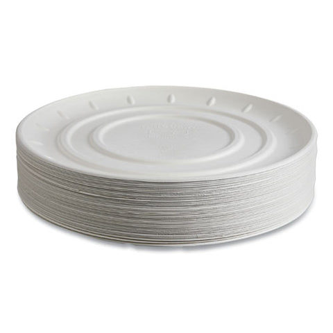 Vanguard Molded Fiber Pizza Tray, 14" Diameter, White, Sugarcane, 50/carton