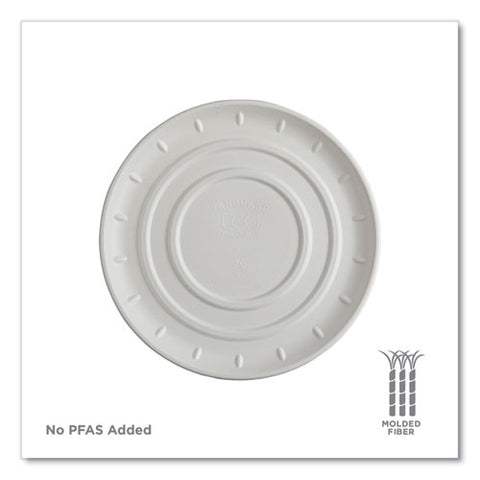 Vanguard Molded Fiber Pizza Tray, 14" Diameter, White, Sugarcane, 50/carton