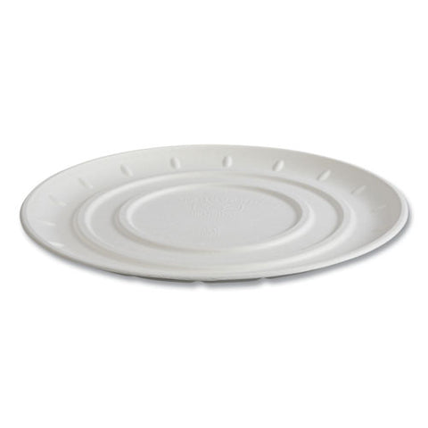 Vanguard Molded Fiber Pizza Tray, 14" Diameter, White, Sugarcane, 50/carton