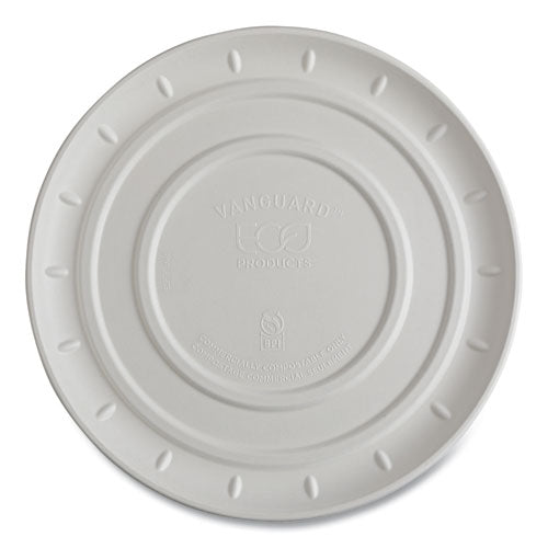 Vanguard Molded Fiber Pizza Tray, 16" Diameter, White, Sugarcane, 50/carton