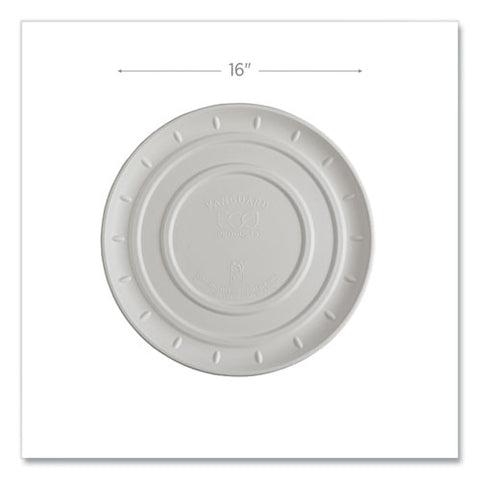 Vanguard Molded Fiber Pizza Tray, 16" Diameter, White, Sugarcane, 50/carton