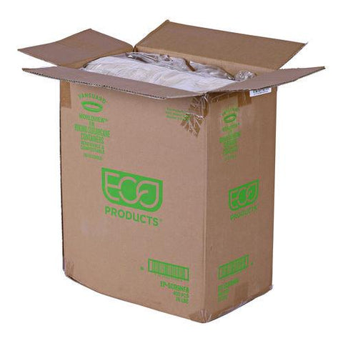 Vanguard Worldview Renewable And Compostable Sugarcane Take-out Containers, 34.1 Oz, 9 X 9 X 1.25, White, 400/carton
