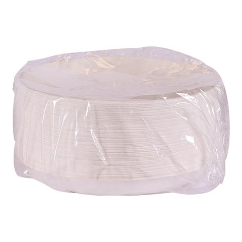 Worldview Renewable Molded Fiber Containers, 9" Diameter X 1.4"h, White, 400/carton