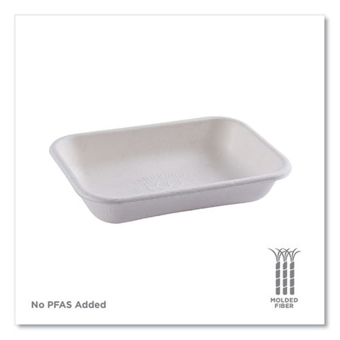 Vanguard Worldview Renewable And Compostable Sugarcane Take-out Containers, 16 Oz, 7 X 5 X 1, White, 400/carton