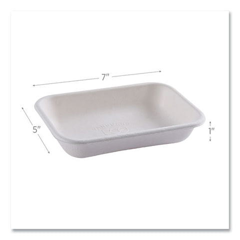 Vanguard Worldview Renewable And Compostable Sugarcane Take-out Containers, 16 Oz, 7 X 5 X 1, White, 400/carton