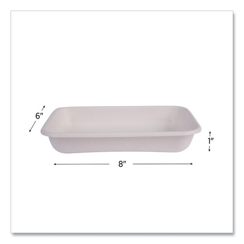 Vanguard Worldview Renewable And Compostable Sugarcane Take-out Containers, 24 Oz, 8 X 6 X 1, White, 400/carton