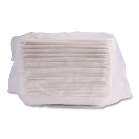 Vanguard Worldview Renewable And Compostable Sugarcane Take-out Containers, 24 Oz, 8 X 6 X 1, White, 400/carton
