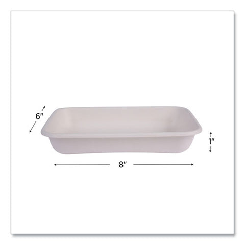 Vanguard Worldview Renewable And Compostable Sugarcane Take-out Containers, 24 Oz, 8 X 6 X 1, White, 400/carton