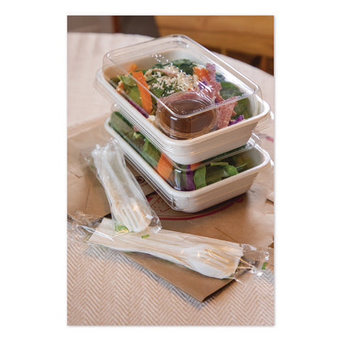 Worldview Vanguard Rectangular Container, 32 Oz, 4.71 X 7.01 X 1.04, White, Sugarcane Fiber, 400/carton