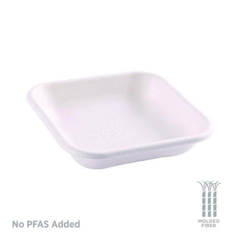 Vanguard Worldview Renewable And Compostable Sugarcane Takeout Containers, 9.9 Oz, 5 X 5 X 1, White, 800/carton