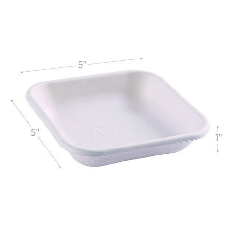 Vanguard Worldview Renewable And Compostable Sugarcane Takeout Containers, 9.9 Oz, 5 X 5 X 1, White, 800/carton